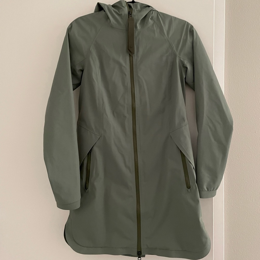 lululemon athletica Hooded Olive Trench Coat